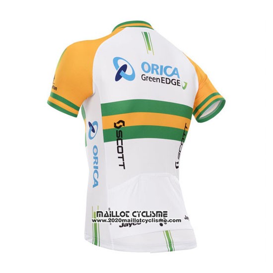 2014 Maillot Ciclismo Orica GreenEDGE Champion L'autriche Manches Courtes et Cuissard